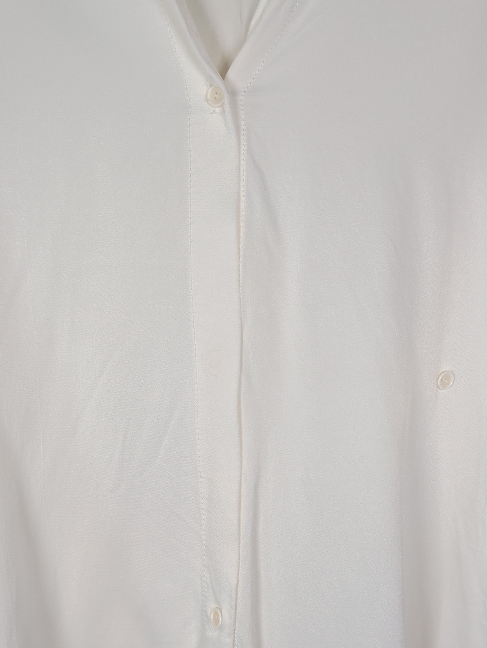 Zara White Button-Up Silk Blouse - Picture 8 of 11